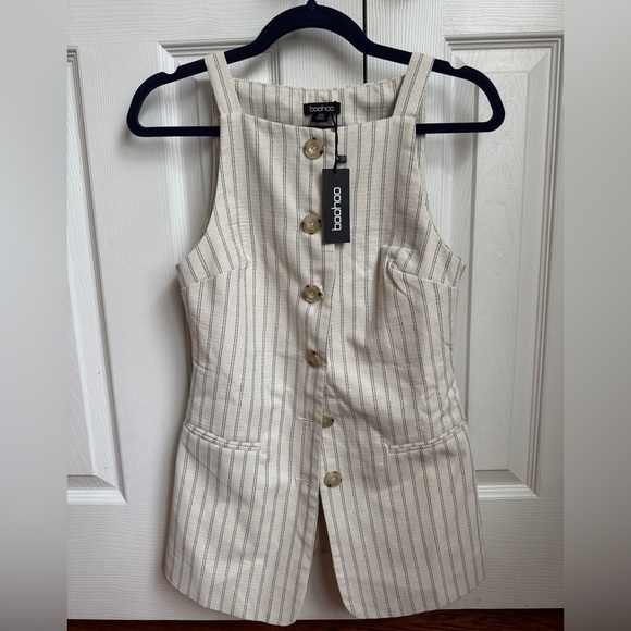 NWT Boohoo Pinstripe Vest - Picture 2 of 5